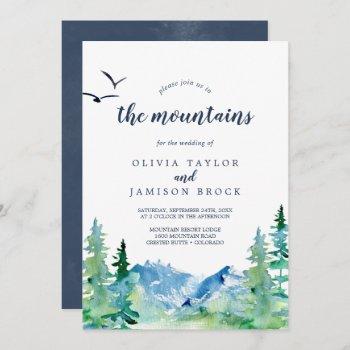 join us in the mountains destination wedding invitation