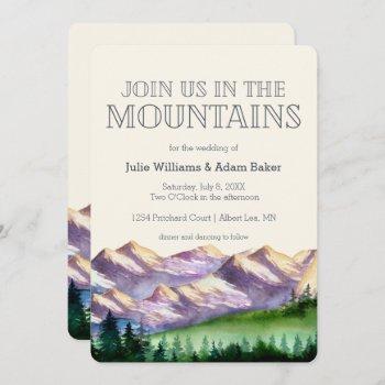 join us in the mountains | rustic wedding invitation