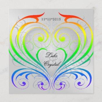 Small Jubilee Rainbow Heart Wedding Front View