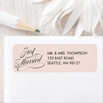 Small Just Married Return Address Label Front View