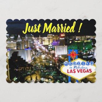 Small Just Married Wedding Announcement Las Vegas Front View
