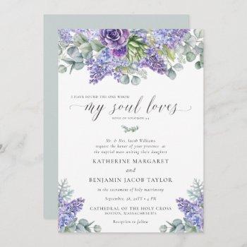 katherine traditional floral catholic wedding invi invitation