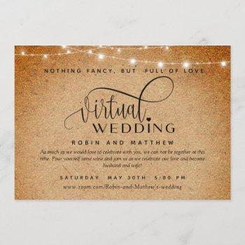 Small Kraft Paper And Lights, Online Virtual Wedding Front View