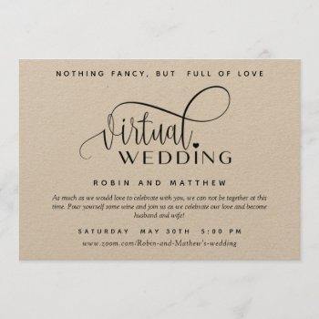 Small Kraft Paper, Rustic, Online Virtual Wedding Front View
