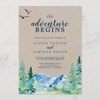 kraft rocky mountain the adventure begins wedding invitation