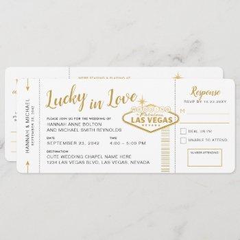 Small Las Vegas Destination Wedding Boarding Pass Ticket Front View