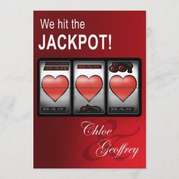 las vegas jackpot heart slots wedding invitation