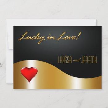 las vegas lucky in love wedding gold/black invitation