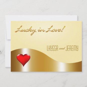 las vegas lucky in love wedding gold/sand invitation