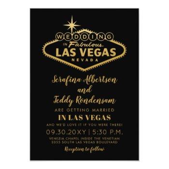 Small Las Vegas Sign In Gold Wedding Front View