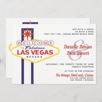 las vegas sign wedding invitation