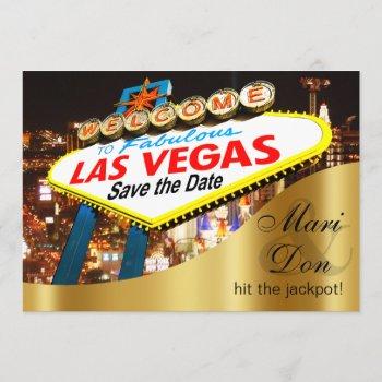 Small Las Vegas Sign Wedding Save The Date Front View