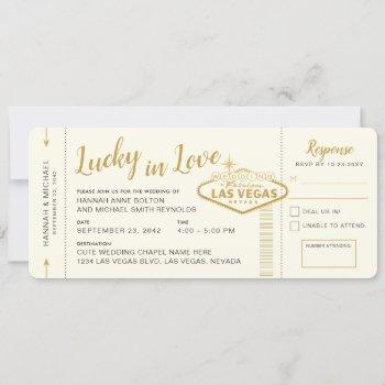 Small Las Vegas Ticket Boarding Pass Destination Wedding Front View