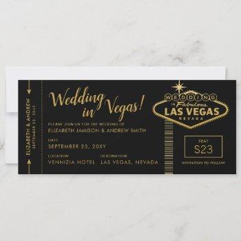 las vegas wedding boarding pass invitations