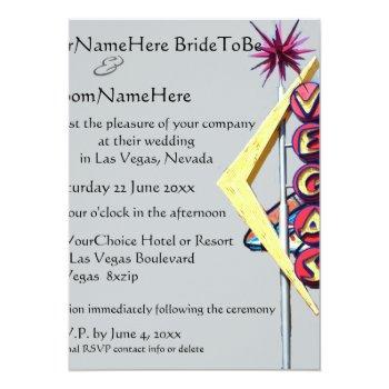 Small Las Vegas Wedding Neon Sign On Silver Gray Front View