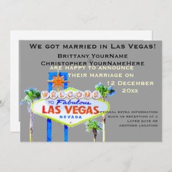 Small Las Vegas Wedding Photo Announcements Front View
