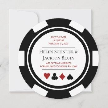 Small Las Vegas Wedding Save The Date Poker Chip Casino Front View
