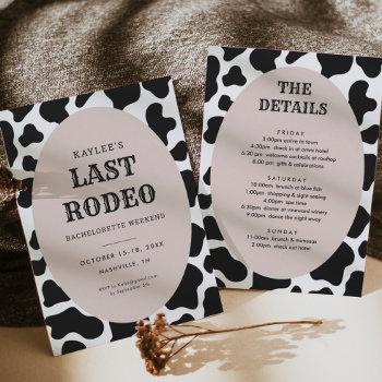 Small Last Rodeo Cowgirl Bachelorette Weekend Itinerary Front View