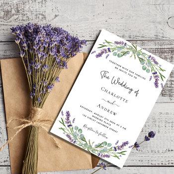 lavender eucalyptus greenery violet wedding  invitation