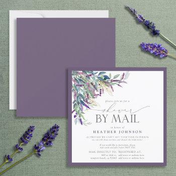 lavender floral watercolor bridal shower mail invitation