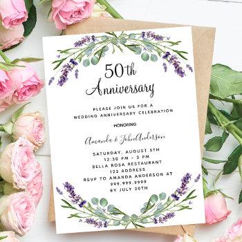 Small Lavender Florals Budget 50th Wedding Anniversary Front View