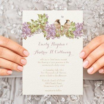 Small Lavender Lilac Love Bird Wedding Front View