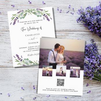 Small Lavender Photo Collage Qr Rsvp Budget Wedding Front View