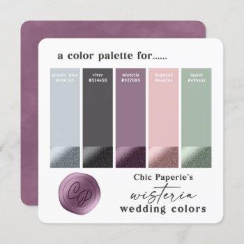 lavender & pink spring wedding color palette card