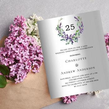 Small Lavender Silver Budget 25th Wedding Anniversary Front View