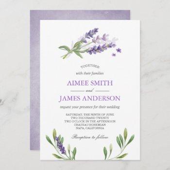 Small Lavender Wedding  Rustic Elegant Floral Front View