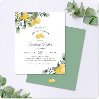 lemon bridal shower budget invitation