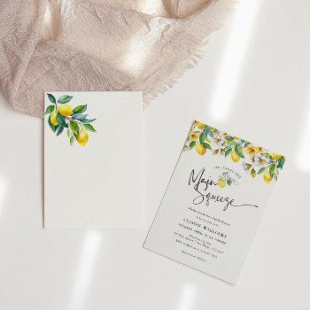 lemon bridal shower main squeeze citrus invitation