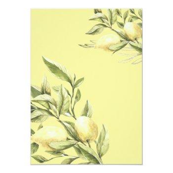 Small Lemons And Leaves Watercolor Botanical Wedding Back View