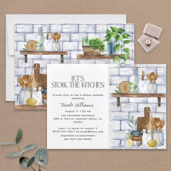 Small Let's Stock The Kitchen Watercolor Baby Shower Front View