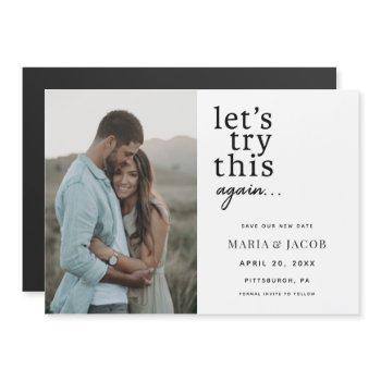 let's try this again change the date wedding magnetic invitation