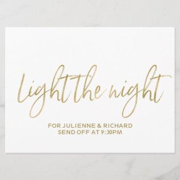 "light the night" wedding sparkles sign invitation