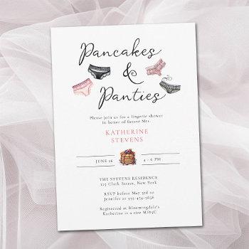 lingerie party pancakes panties bridal shower invitation