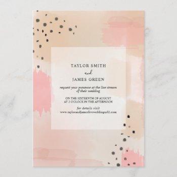 Small Live Stream Virtual Wedding Abstract Pink Front View