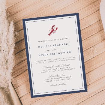 Small Lobster Nautical Navy Wedding Front View