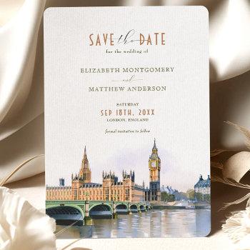 Small London Save The Date Destination Wedding Front View