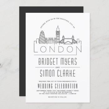 Small London Wedding | Landmarks Stylized Skyline Invita Front View