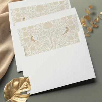 Small Love Birds Monogrammed Wedding Envelope Liner Front View