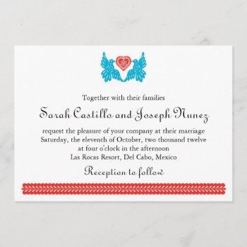 love birds papel picado wedding invitation