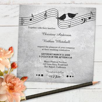 love birds song music wedding invitation