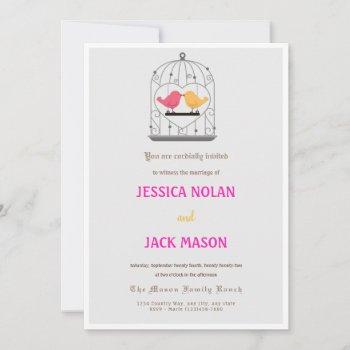 love birds wedding invitation