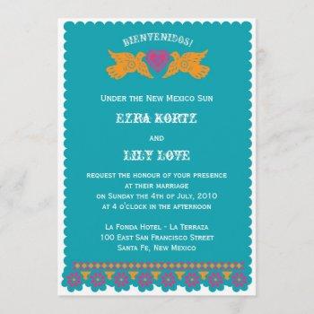love birds wedding invitation - aqua