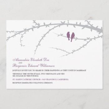 Small Love Birds Wedding  (lavender) Front View