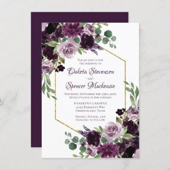 love bloom | moody dramatic passion purple bouquet invitation