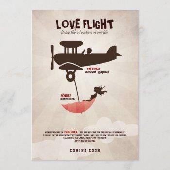 love flight  wedding invitation