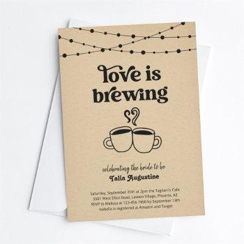 love is brewing coffee tea couples / bridal shower invitation